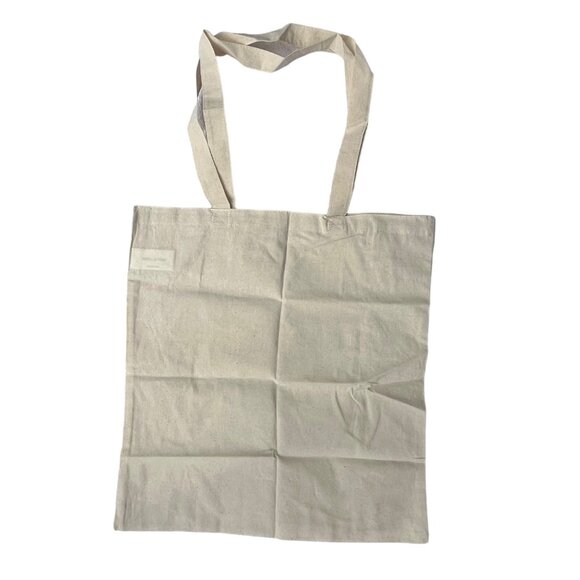 NWOT Floral Reusable Tote Bag Beige Natural - Picture 3 of 4